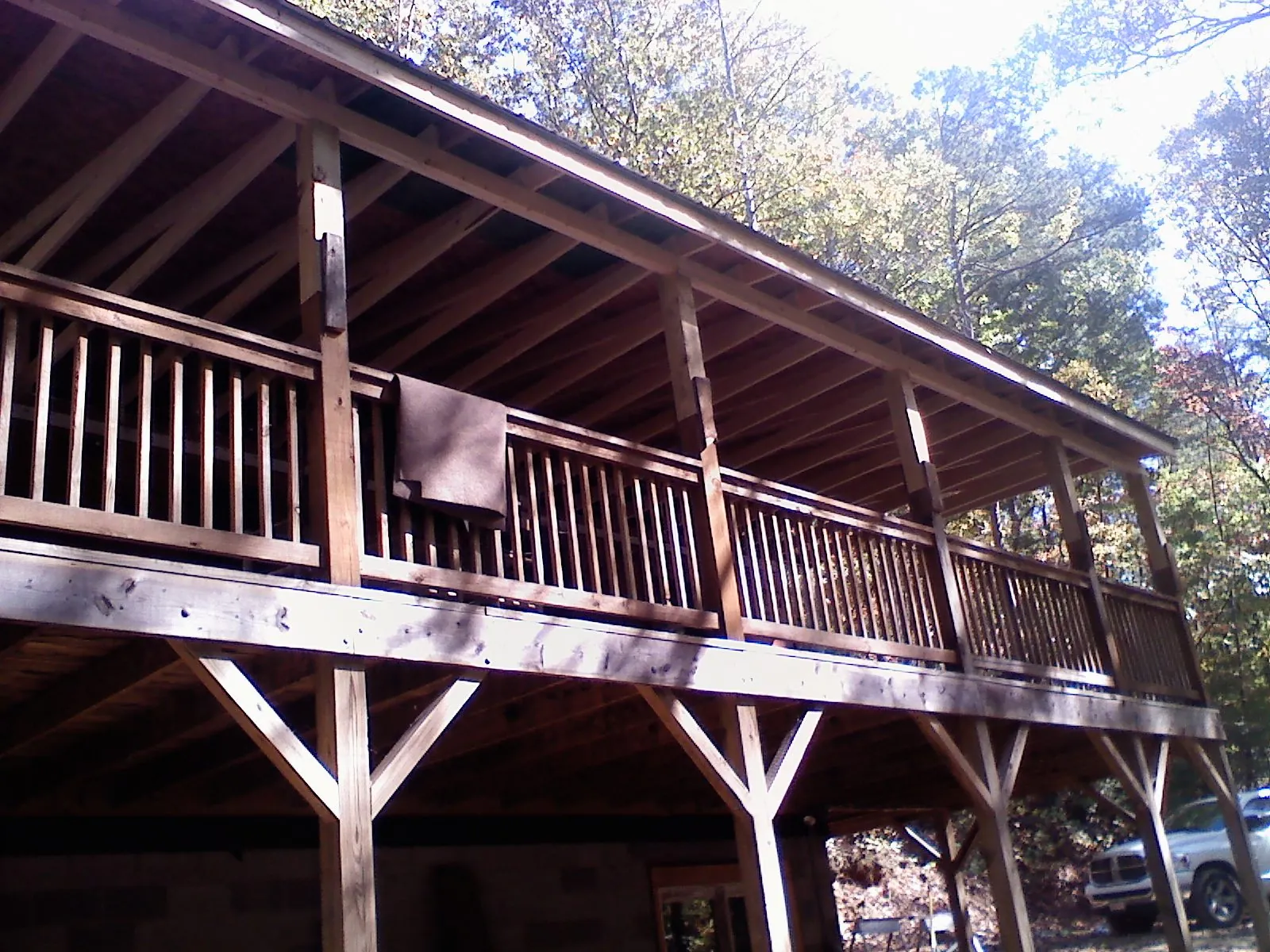 Timber framing under a new elevated porch and deck — Roof Leak Repair in King And Queen Court House by Roofing Brothers